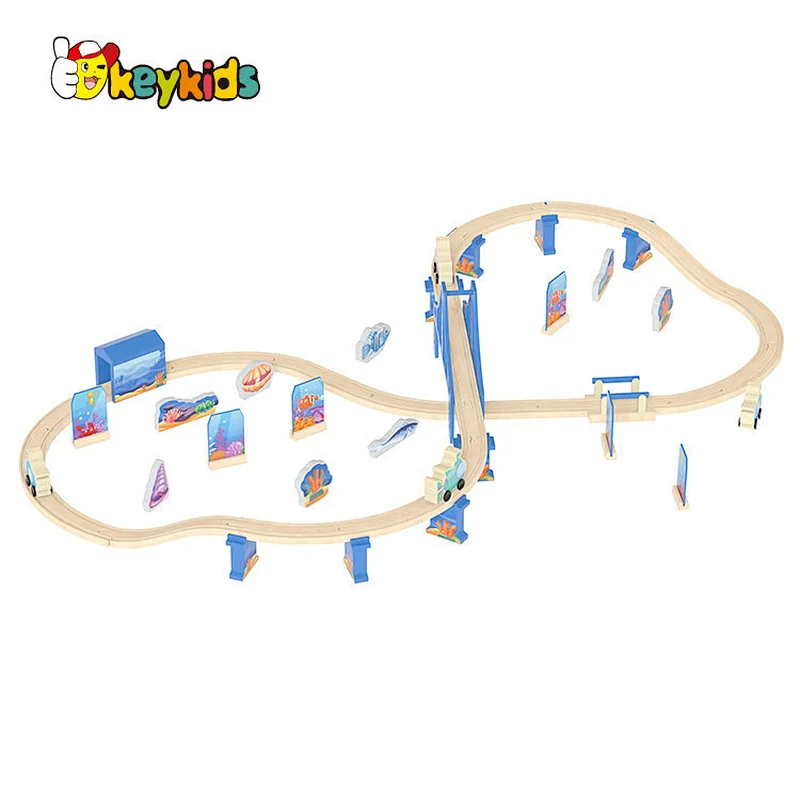 Hot Selling Simulated Mini Train Track Set Wooden Train Track Toys For Kids W04C257