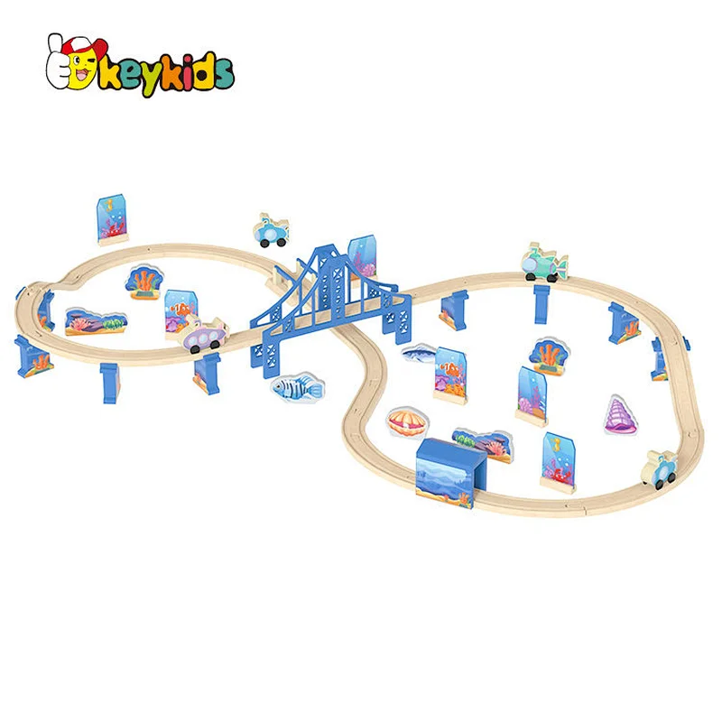 Hot Selling Simulated Mini Train Track Set Wooden Train Track Toys For Kids W04C257