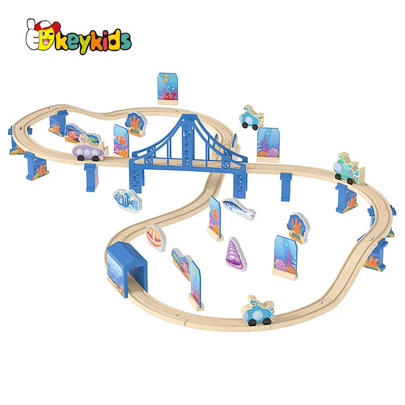 Hot Selling Simulated Mini Train Track Set Wooden Train Track Toys For Kids W04C257