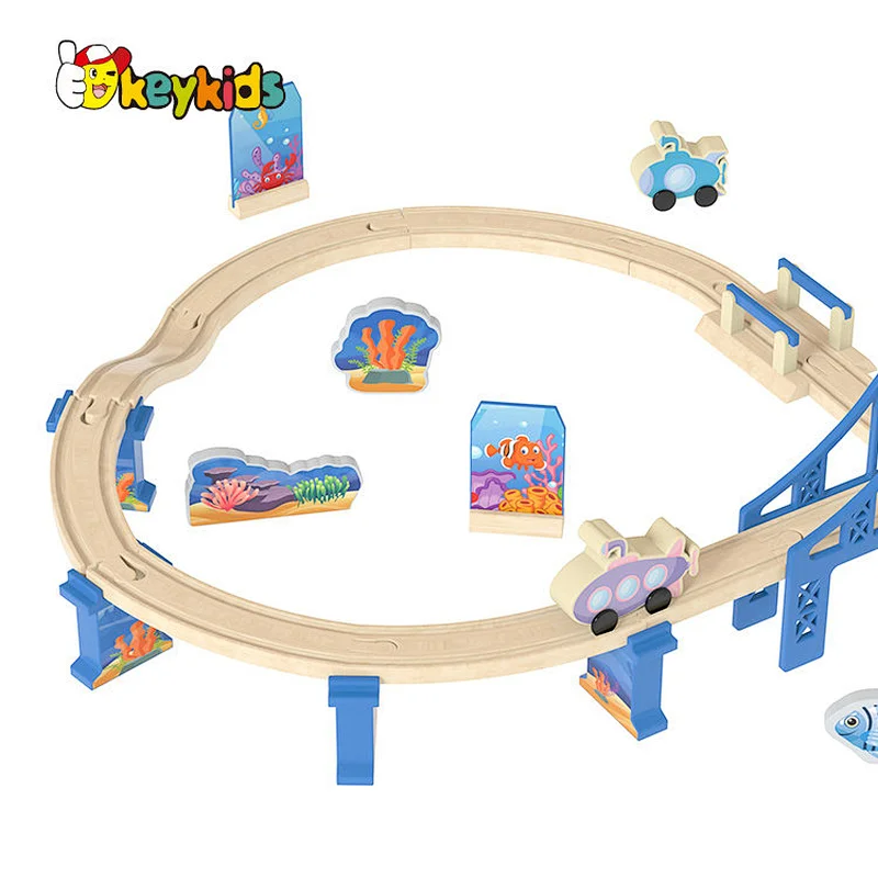 Hot Selling Simulated Mini Train Track Set Wooden Train Track Toys For Kids W04C257