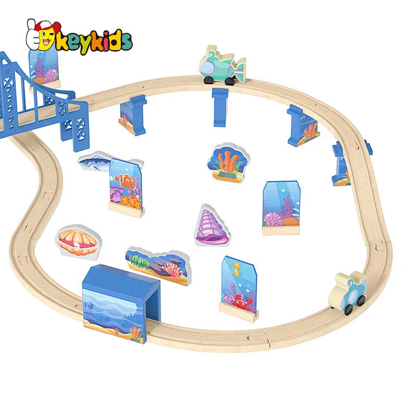 Hot Selling Simulated Mini Train Track Set Wooden Train Track Toys For Kids W04C257